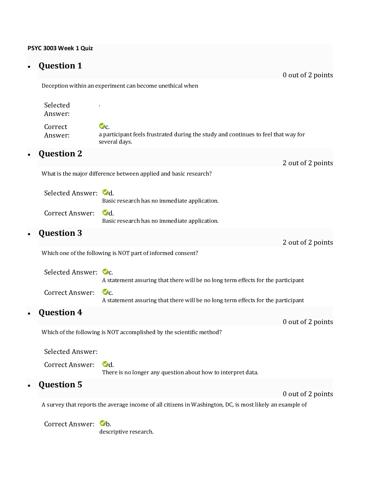 Preview image for PSYC 3003 Week 1 Quiz (Questions and Answers)